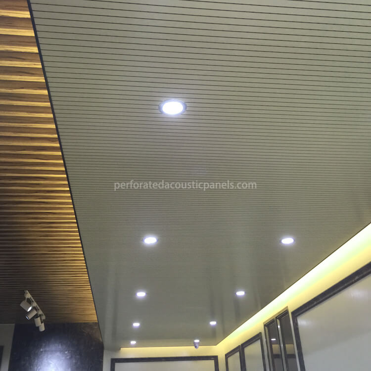 Timber Slat Ceiling 2440 X 128 Mm Perforated Acoustic Panels