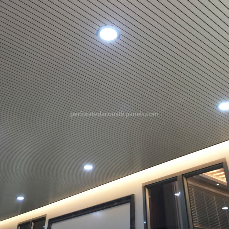 Wood Slat Ceiling System Suspended Wood Slatted Acoustic Wood Ceiling Panels