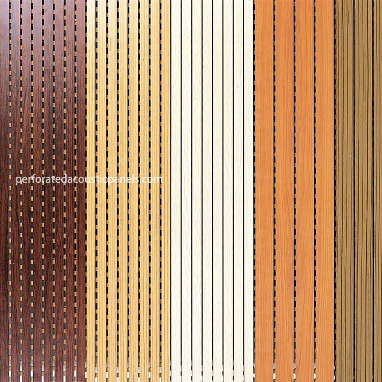 Linear Acoustic Panels Grooved Fire Proof MDF Panel Linear Wood Ceiling Panels