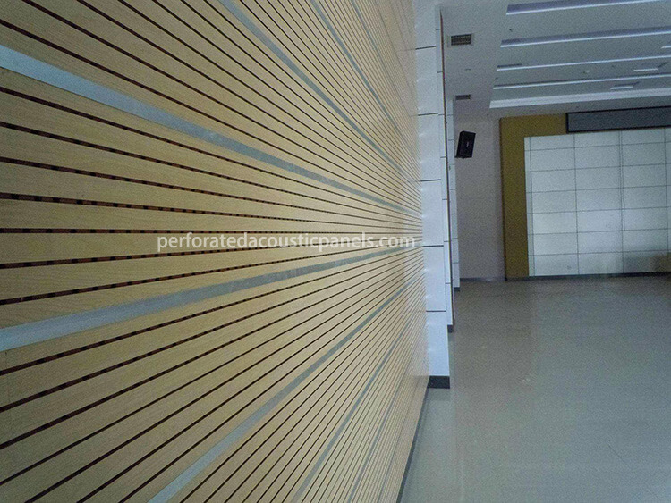 Timber Veneer Acoustic Panel Grooved Wood Wall Panel Grooved Panel Board