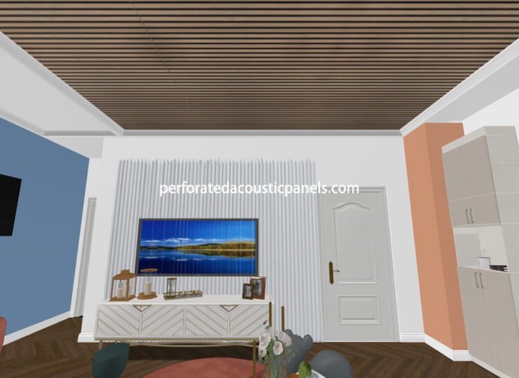 Wooden Acoustic Slat Panel PET Felt Natural Wooden Materials Fsc Certified Wooden Slat Wall