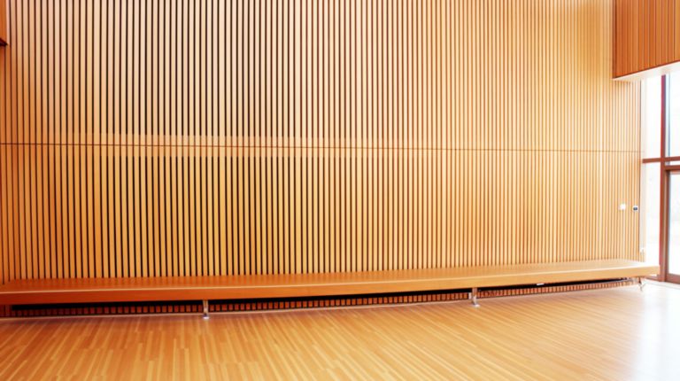 grooved wooden acoustic panels